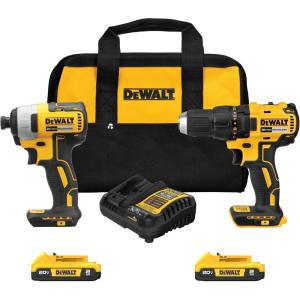 imageDEWALT 20V MAX Cordless Drill Impact Driver 2Tool Power Tool Combo Kit Brushless Power Tool Set with 2 Batteries and Charger Included DCK277D2