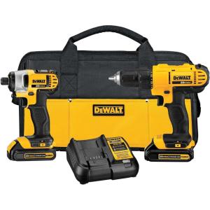 imageDEWALT 20V MAX Cordless Drill and Impact Driver Power Tool Combo Kit with 2 Batteries and Charger DCK240C2
