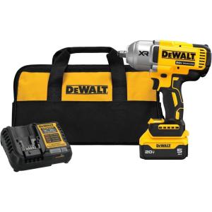 imageDEWALT 20V MAX Cordless Impact Wrench Kit 20V MAX 12quot Hog Ring With 4Mode Speed Includes Battery Charger and Kit Bag DCF900P1Impact Wrench Kit