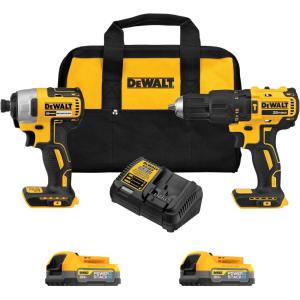 imageDEWALT 20V MAX Drill and Impact Driver Power Tool Set 2 POWERSTACK Batteries Included DCK274E2