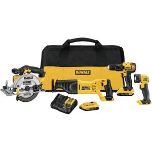 imageDEWALT 20V MAX Power Tool Combo Kit 4Tool Cordless Power Tool Set with 2 Batteries and Charger DCK423D2