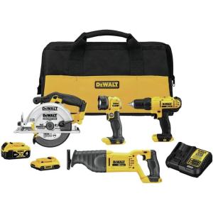 imageDEWALT 20V MAX Power Tool Combo Kit 4Tool Cordless Power Tool Set with Battery and Charger DCK445D1M1