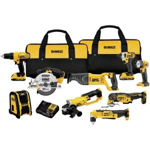 imageDEWALT 20V MAX Power Tool Combo Kit 9Tool Cordless Power Tool Set with 2 Batteries and Charger DCK940D2