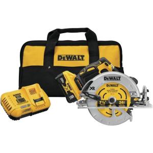 imageDEWALT 20V MAX XR Circular Saw 714Inch Brushless Power Detect Tool Technology Battery and Charger Included DCS574W1