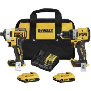 imageDEWALT 20V MAX XR Cordless 12 in DrillDriver and 14 in Impact Driver Kit with 2 2Ah Batteries ampamp Charger DCK248D2NEW