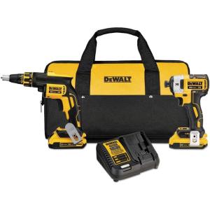imageDEWALT 20V MAX XR Drywall Screw Gun ampamp Impact Driver Kit 20Amp Hour DCK267D2Screw Gun  Impact Driver Kit Only