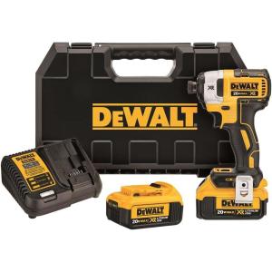 imageDEWALT 20V MAX XR Impact Driver Kit Brushless 3Speed 14Inch 40Ah DCF887M2 BlackNEW  20V MAX XR Impact Driver Kit