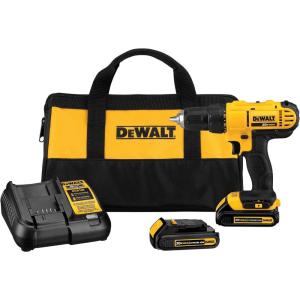 imageDEWALT 20V Max Cordless DrillDriver Kit 2 Batteries and Charger Included DCD771C2Compact DrillDriver