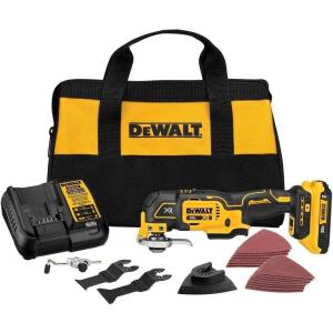 imageDEWALT 20V Oscillating Tool Cordless Wood Blades Sandpaper Tool Bag Battery and Charger Included DCS356SD1