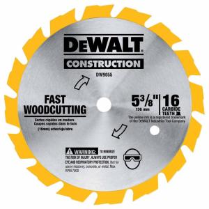 imageDEWALT Circular Saw Blade 5 38 Inch 16 Tooth Wood Cutting DW9055One Size