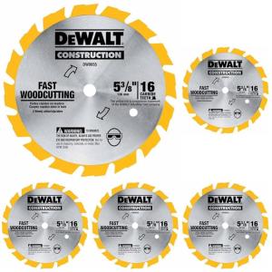 imageDEWALT Circular Saw Blade 5 38 Inch 16 Tooth Wood Cutting DW9055One Size Pack of 5