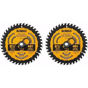 imageDEWALT Circular Saw Blade 6 12 Inch 40 Tooth Framing DWA161240One Size Pack of 2