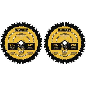 imageDEWALT Circular Saw Blade 7 14 Inch 24 Tooth Wood Cutting DWA171424One Size Pack of 2