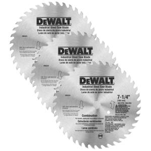 imageDEWALT Circular Saw Blade 7 14 Inch 40 Tooth Combination Wood Cutting DW3325One Size Pack of 3