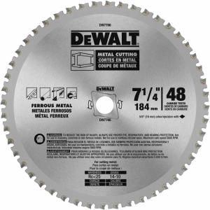 imageDEWALT Circular Saw Blade 7 14 Inch 48 Tooth Ferrous Metal Cutting DWA7766714Inch