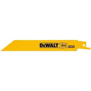 imageDEWALT DW4808B 6Inch 14TPI Straight Back BiMetal Reciprocating Saw Blade Heavy Gauge Metal 100Pack100pack
