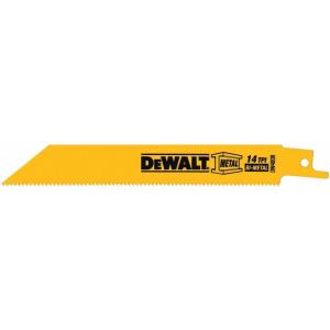 imageDEWALT DW4808B 6Inch 14TPI Straight Back BiMetal Reciprocating Saw Blade Heavy Gauge Metal 100Pack5pack