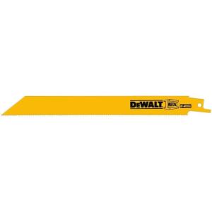 imageDEWALT DW4809B 8Inch 14 TPI Straight Back HeavyGauge BiMetal Reciprocating Saw Blade 100Pack100pack