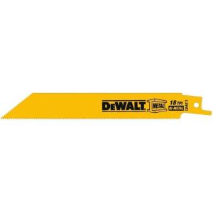 imageDEWALT DW4811 6Inch 18 TPI Straight Back BiMetal Reciprocating Blade 5pack6Inch