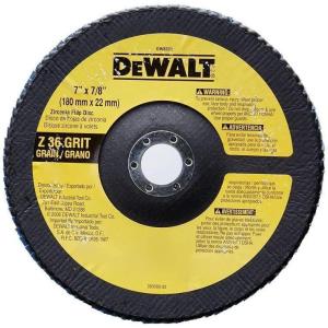 imageDEWALT DW8330 7Inch by 58Inch11 80 Grit Zirconia Angle Grinder Flap Disc36G 78Inch Hub