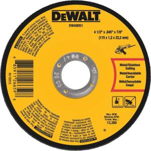 imageDEWALT DWA8051 Metal CutOff Wheel 412Inch X 045Inch X 78Inch1 Count Pack of 1