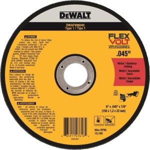 imageDEWALT DWAFV86045 FLEXVOLT T1 Cutting Wheel 6quot x 045quot x 78quot6 x 045 x 78
