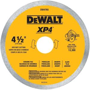 imageDEWALT Diamond Blade for Porcelain Tile WetDry 412Inch DW4765