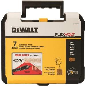 imageDEWALT FLEXVOLT Hole Saw Kit Carbide Wood Drilling 7Piece DWAFV07SET
