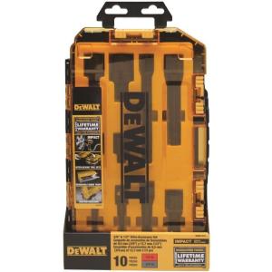 imageDEWALT Impact Driver Socket Set with Impact Extensions and Drill Adapters Metric 10Piece 38quot and 12quot Drive DWMT74741