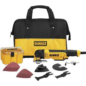 imageDEWALT Oscillating Tool 3Amp Corded Includes Wood Blades Sandpaper and Tool Bag DWE315KOscillating Tool Kit