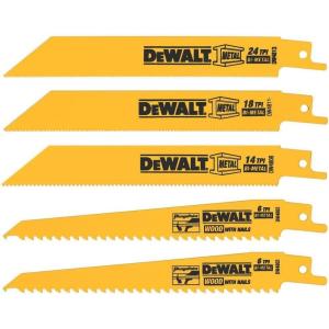imageDEWALT Reciprocating Saw Blades MetalWoodcutting 5Piece Set DW4857 Yellow5piece Set