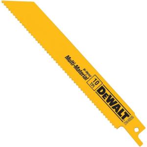 imageDEWALT Reciprocating Saw Blades MetalWoodcutting 5Piece Set DW4857 Yellow6Inch  10 TPI  5Pack