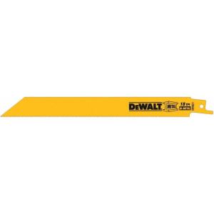 imageDEWALT Reciprocating Saw Blades Straight Back BiMetal 8Inch 18 TPI 5Pack DW48215pack