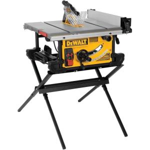 imageDEWALT Table Saw 10 Inch 15 Amp 32 Inch Rip Capacity Dust Collector Scissor Stand DWE7491X