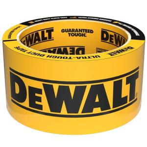 imageDEWALT Ultra Tough Duct Tape 188 in x 30 yd Heavy Duty Ultra Strong Aggressive Adhesive AllWeather 12 Rolls Black10yard Single Roll