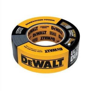 imageDEWALT Ultra Tough Duct Tape 188 in x 30 yd Heavy Duty Ultra Strong Aggressive Adhesive AllWeather 12 Rolls BlackSingle Roll 188 in x 30 yd