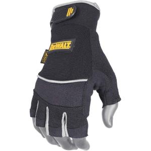 imageDeWalt DPG230L Technicians Fingerless Synthetic Leather Glove Black LargeOne Size Pack of 1