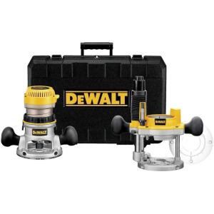 imageDeWalt DW618PK 214 HP EVS Fixed BasePlunge Router Combo Kit with Soft Start