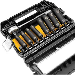 imageDeWalt Impact Socket Set 12 Drive 10 Piece 14quot to 12quot Impact Socket Adapter Set DW22812One Size