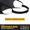 imageDEWALT Heavy Duty Breathable Cloth Face Masks Adjustable Earloops and Removable Neckstrap Black 12Pack