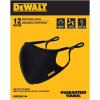 imageDEWALT Heavy Duty Breathable Cloth Face Masks Adjustable Earloops and Removable Neckstrap Black 12Pack