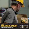 imageDEWALT Heavy Duty Breathable Cloth Face Masks Adjustable Earloops and Removable Neckstrap Black 12Pack