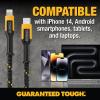 imageDEWALT Lightning to USB C Cable  Reinforced Braided Cable for Lightning  Charger Cord Compatible with iPhone  Apple Compatible Charging Cable USB C to Lightning 4 FT4 Foot