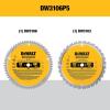imageDEWALT 10Inch Miter Saw BladesTable Saw Blades 2Blade Combo 60Tooth ampamp 32Tooth Pack DW3106P5