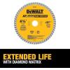 imageDEWALT Diamond Blade Dry or Wet Cutting Continuous Rim 78Inch Arbor 412Inch DW4701