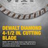 imageDEWALT Diamond Blade for Masonry Dry Cutting Continuous Rim 78Inch Arbor 412Inch DW47251 Count Pack of 1