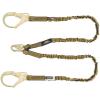imageDEWALT 6Foot Energy Absorbing LanyardTwin  Internal Absorber  4 to 6 Stretch Lanyard with Steel Snap Hook on DRing End and Steel Rebar Hooks on Anchor End