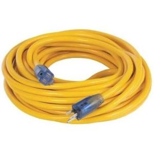 imageDEWALT 100 Foot 103 SJTW Lighted Extension Cord  Heavy Duty Outdoor Waterproof Weatherproof Heat ampamp Corrosion Resistant Industrial Strength Light Up Prong Outlet Plug Power Cord50 ft