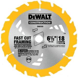 imageDEWALT Circular Saw Blade 6 12 Inch 18 Tooth Framing ampamp Ripping DW3161