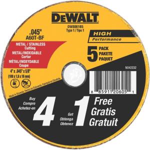 imageDEWALT Cutting Wheel All Purpose 4Inch DW8061B5 4 Inch by 0045Inch